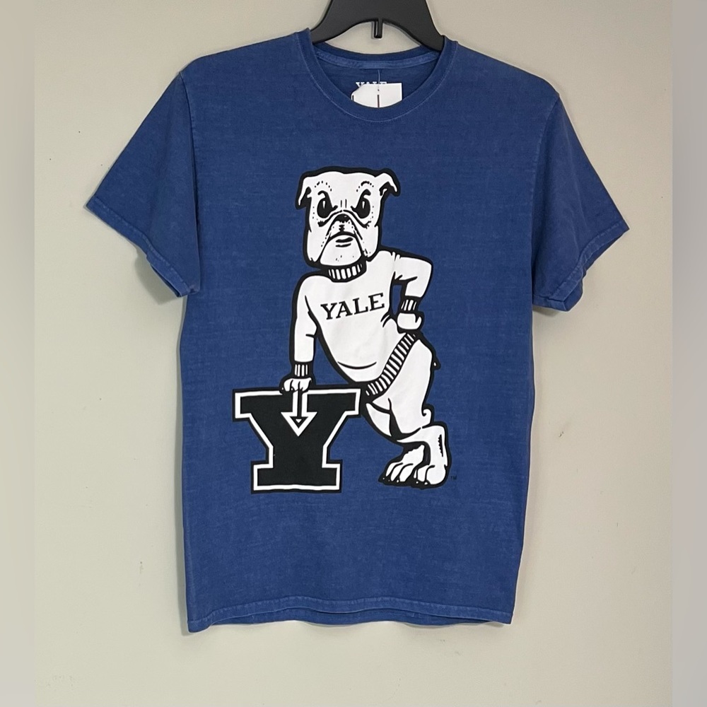 Men’s Retro Yale University T Shirt Short Sleeve Handsome Dan Vintage Style Med
